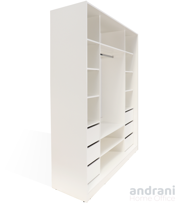 Armadio 3 sezioni e cassetti