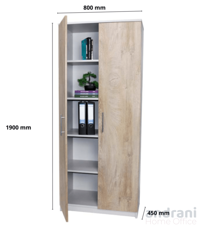 Armadio a 2 ante e ripiani