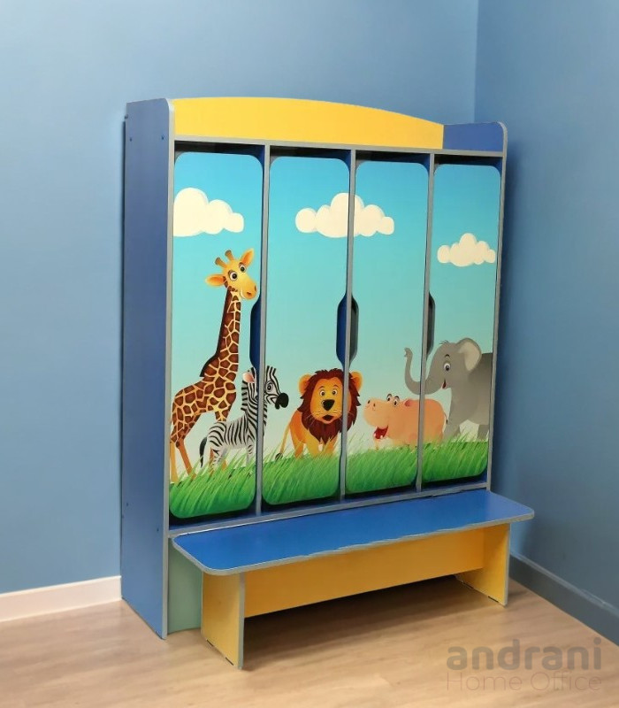 Spogliatoio „Avventura Safari” – 4 posti con panca