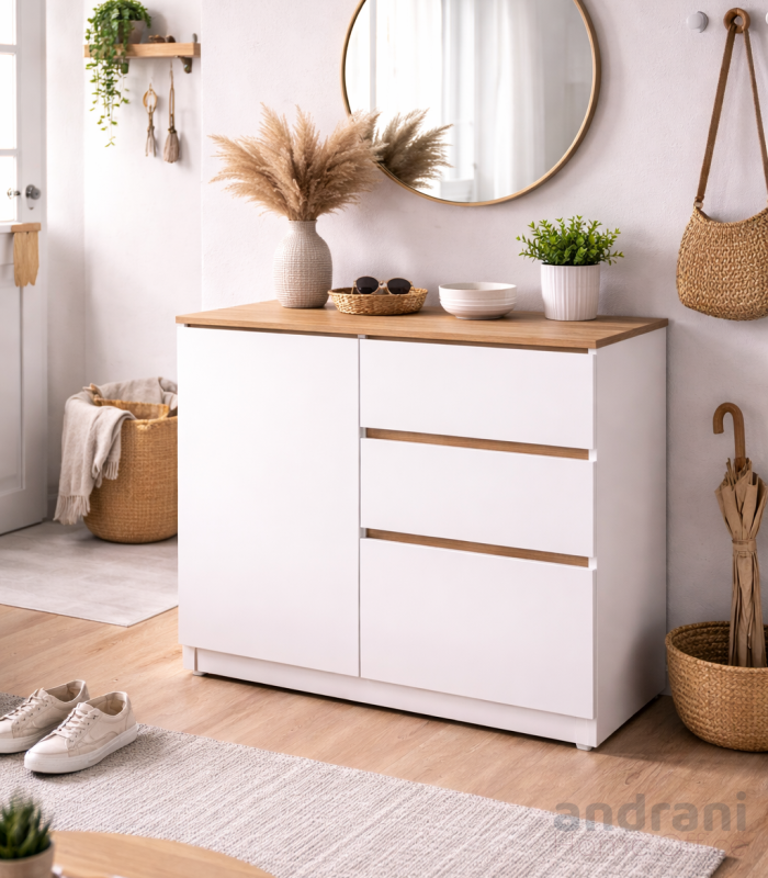 Comò Eterna con 3 cassetti e 1 anta