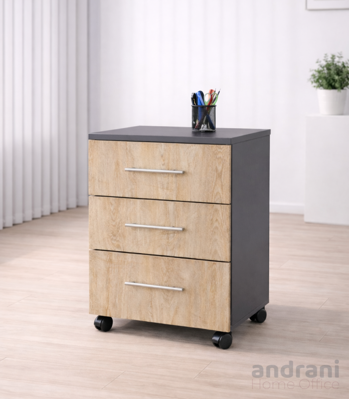Cassettiera da ufficio con 3 cassetti