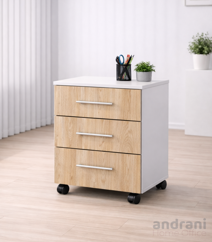 Cassettiera da ufficio con 3 cassetti