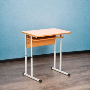 Banco scolastico individuale con struttura metallica rotonda