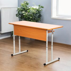 Banco scolastico doppio con struttura rotonda